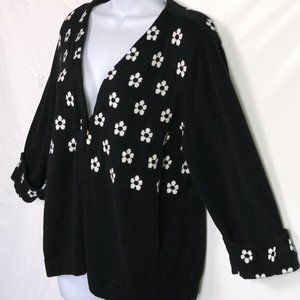 Christopher & Banks 3/4 Sleeve Black  Sweater XL